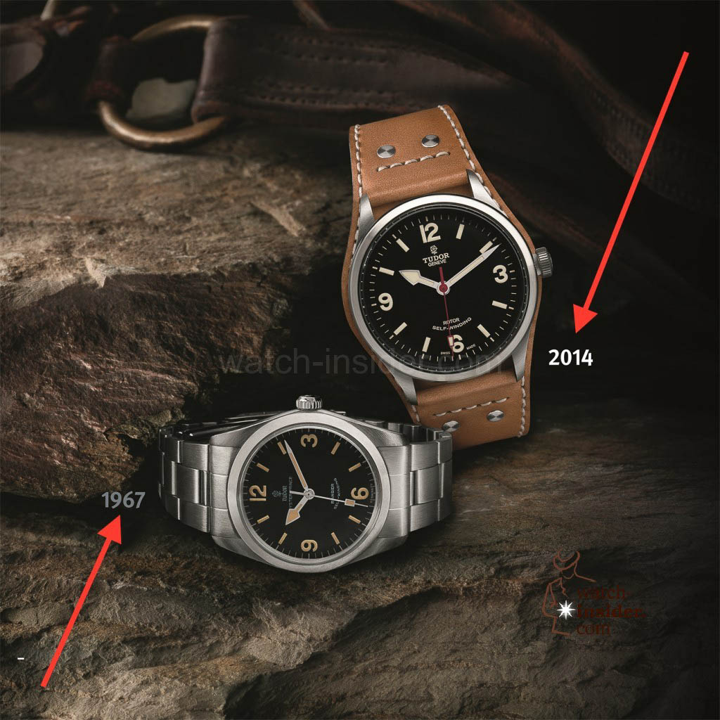 Left the 1967 TUDOR OYSTER PRINCE RANGER Ref. 7995 and right the 2014 TUDOR HERITAGE RANGER.