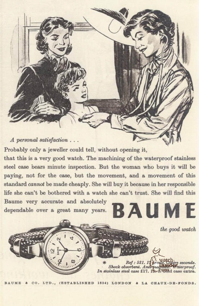 Baume & Mercier advertising from 1956