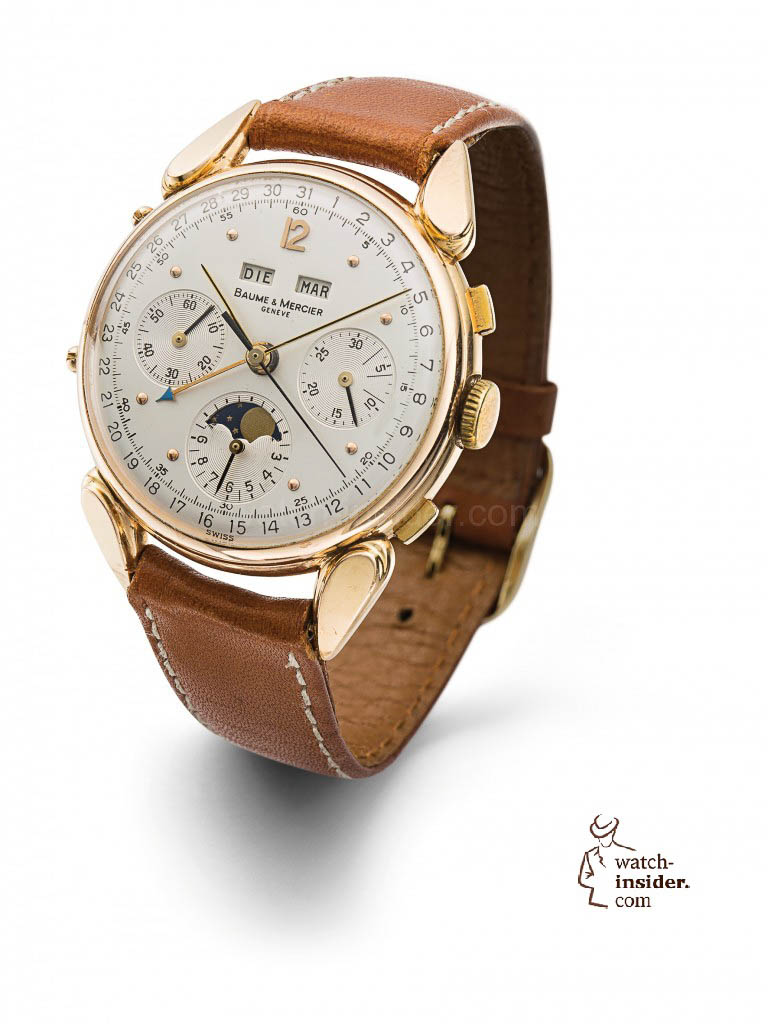 Baume & Mercier complete calendar chronograph watch from the 1950s