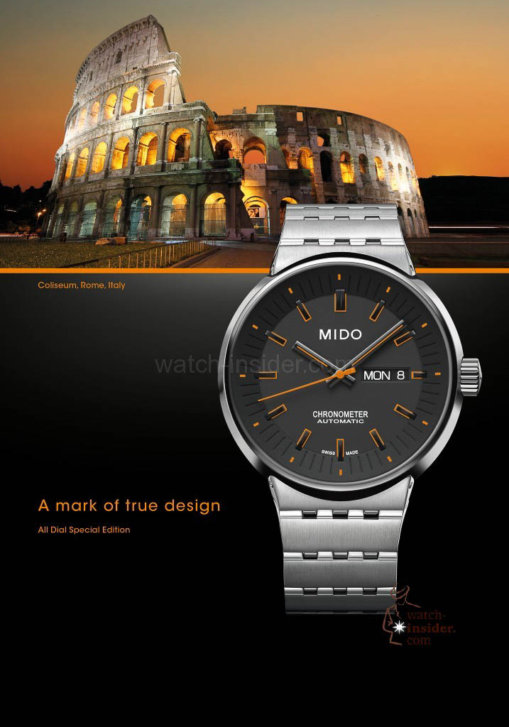 Inspired by the Coloseum in Rome... the Mido All Dial Special Edition